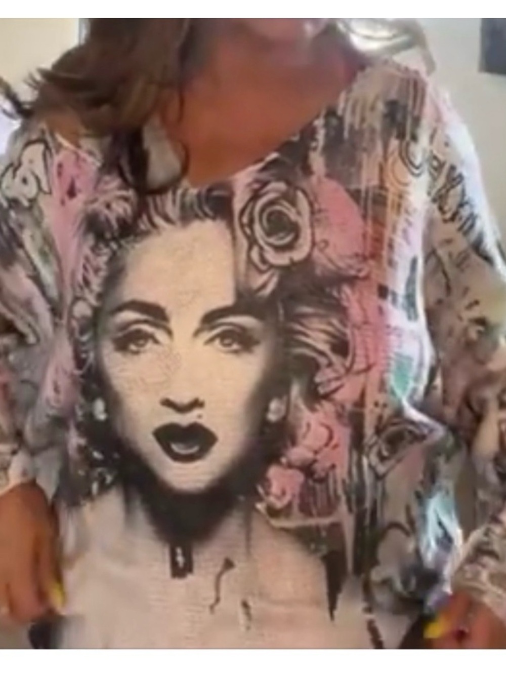 MADONNA Y2K lightweight sweater on or off shoulder O/S